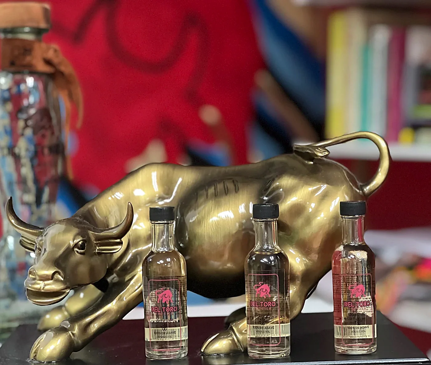 The Del Toro brass bull alongside the three expressions